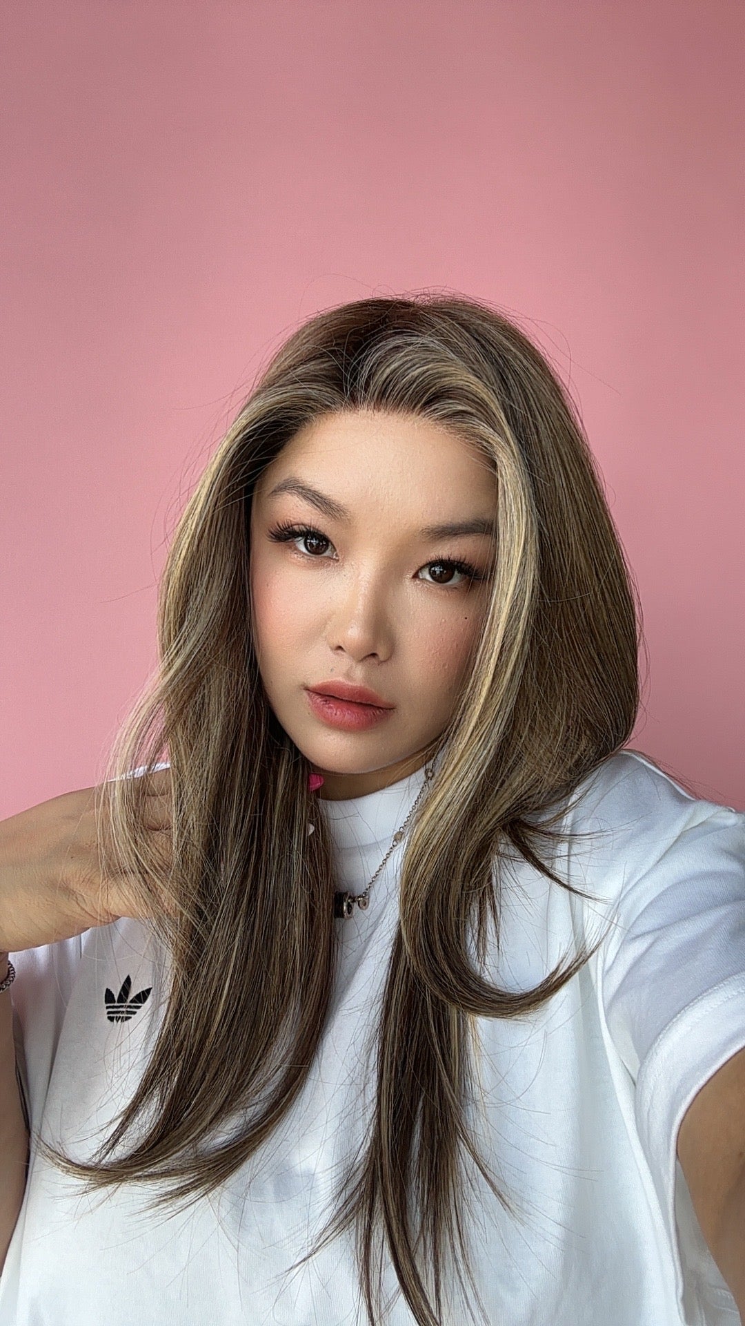 JBEXTENSION 22 Inches Hazelnut Blonde Highlight Pre-Cut Snowflake Lace Frontlace Glueless Wig KEL HAZELNUT【PERMATEASE】【BENDY EAR TABS】- S/M