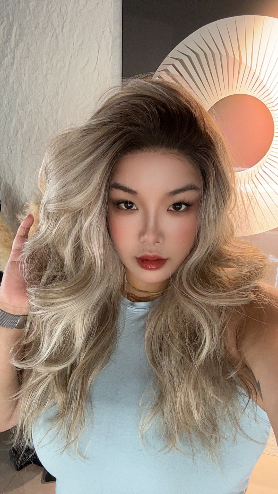 JBEXTENSION 22 Inches Long Bali Blonde Pre-Cut Snowflake Lace Frontlace Glueless Wig TERESA LONG BALI BLONDE【PERMATEASE】【BENDY EAR TABS】- S/M