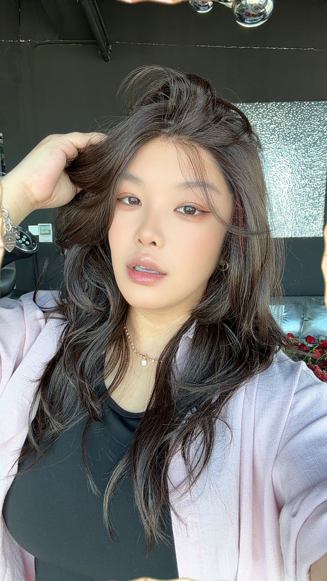 JBEXTENSION FLORIA MONO Full Monofilament Wig 20 Inches Curly Dark Brown Full Mono Lace Glueless with Anti-slip Silicone Strips Wig FLORIA MONO - DARK BROWN【BENDY EAR TABS】