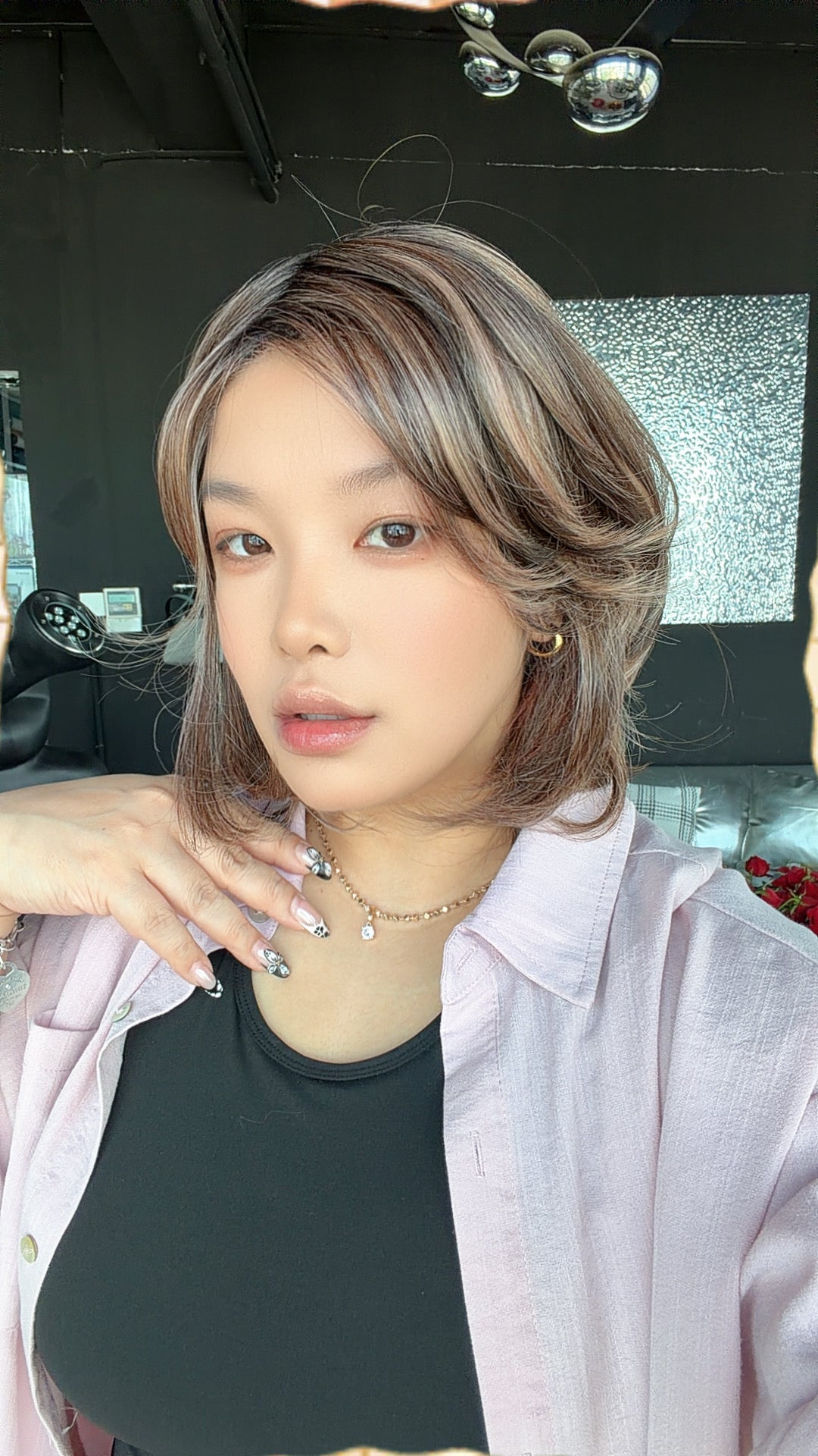 JBEXTENSION FELICIA MONO Full Monofilament Handmade Full Lace Full Hand Tied Wig 11 Inches Pine Cones Mono Lace Handmade Futura Fiber Wig with Anti-slip Silicone Strips Glueless Wig FELICIA MONO - PINE CONES【BENDY EAR TABS】