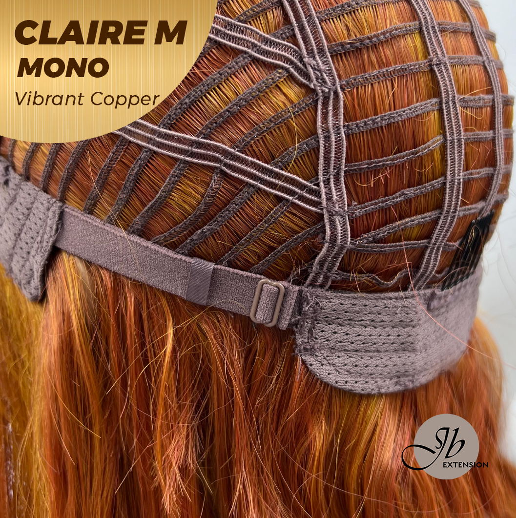 HOT OF SEASON - CLAIRE MONO VIBRANT COPPER Partial Monofilament Wig 22 Inches Vibrant Copper Partial Mono Lace Glueless Wig Claire Mono Vibrant Copper【BENDY EAR TABS】