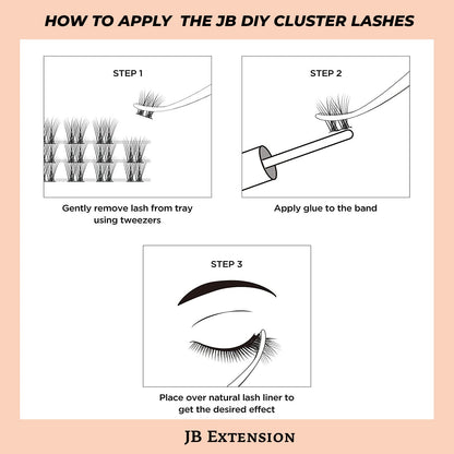 JBextension DIY Cluster Lashes 72 Clusters Lashes NO GLUE Included¡¾Starlit Glam-Lash¡¿