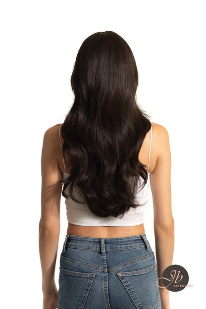 Get the Influencer Look with 26 Inches Curly Women Tea Black Darkest Brown Wig Pre-Cut Frontlace Glueless Wig EMMIE