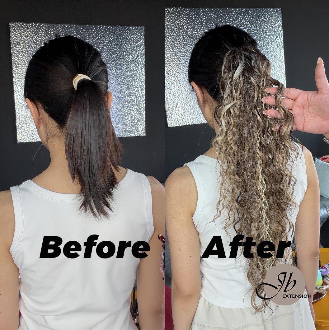 JBEXTENSION 21 Inch Clip Claw  , Wrap in Wave Ponytail Extension for thinning hair WAVE
