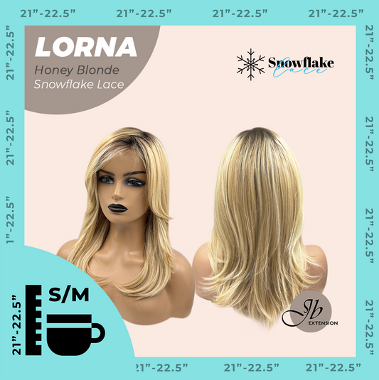 [FINAL SALE] JBEXTENSION 18 Inches Honey Blonde Curly Pre-Cut Snowflake Lace Frontlace Glueless Wig LORNA SNOWFLAKE HONEY BLONDE【PERMATEASE】【BENDY EAR TABS】