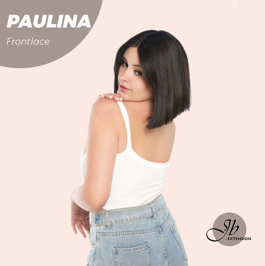 JBEXTENSION 10 Inches Bob Cut Soft Black Straight Pre-Cut Frontlace Glueless Wig PAULINA