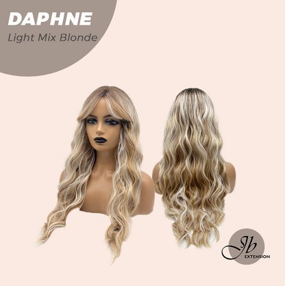 JBEXTENSION 29 Inches Long Body Wave Light Mix Blonde Wig with Bangs DAPHNE LIGHT MIX BLONDE