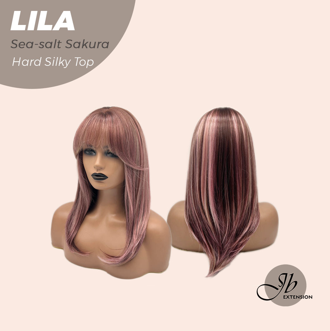 JBEXTENSION 20 Inches Scalpiana Sea-salt Sakura Wolf Cut 3.5X4 Hard Silky Top Natural Scalp Effect Wig with Bangs LILA SEA-SALT SAKURA