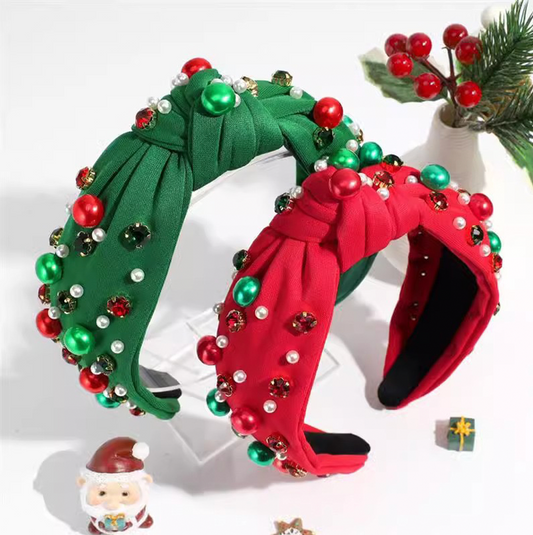 JBextension Christmas Headbands for Women Christmas Hair Accessories for Women Christmas Outfits Knotted Headbands Holiday Head Band for Women’s Hair Festive Headpieces Christmas Gifts