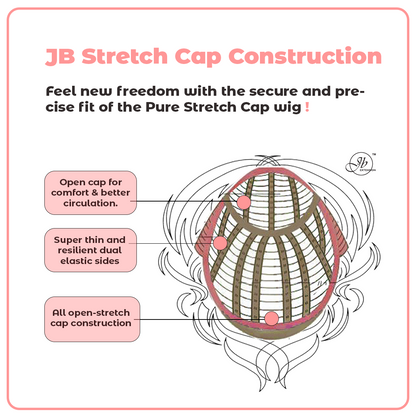 JBEXTENSION 22 Inches Natural Black Pre-Cut Snowflake Lace Frontlace Glueless Wig KEL NATURAL BLACK【PERMATEASE】【BENDY EAR TABS】- M/L