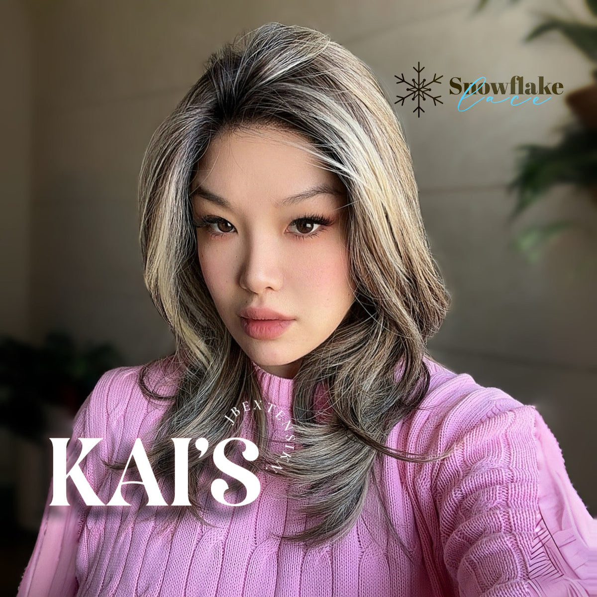 HOT OF SEASON - 18 Inches Mix Blonde Pre-Cut Snowflake Lace Frontlace Glueless Wig KAI'S【PERMATEASE】【BENDY EAR TABS】- S/M