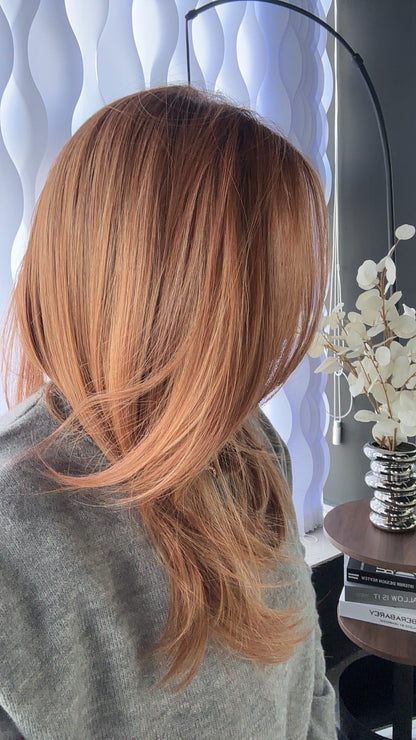 [PRE-ORDER] JBEXTENSION JANICE MONO Monofilament Handmade Wig 6X5 Full Monofilament Hand Tied Top Wig 20 Inches Copper Mono Lace Wig With Anti-slip Silicone Strips Glueless Wig JANICE MONO【BENDY EAR TABS】