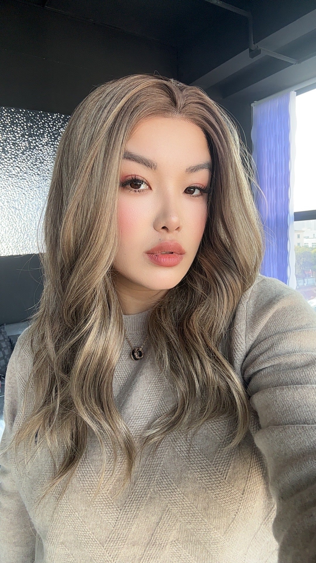 JBEXTENSION 20 Inches Light Chocolate Curly Fiber X, Tangle Less Pre-Cut Free Part Frontlace Glueless Wig ALESSANDRA LIGHT CHOCOLATE【FIBER X】