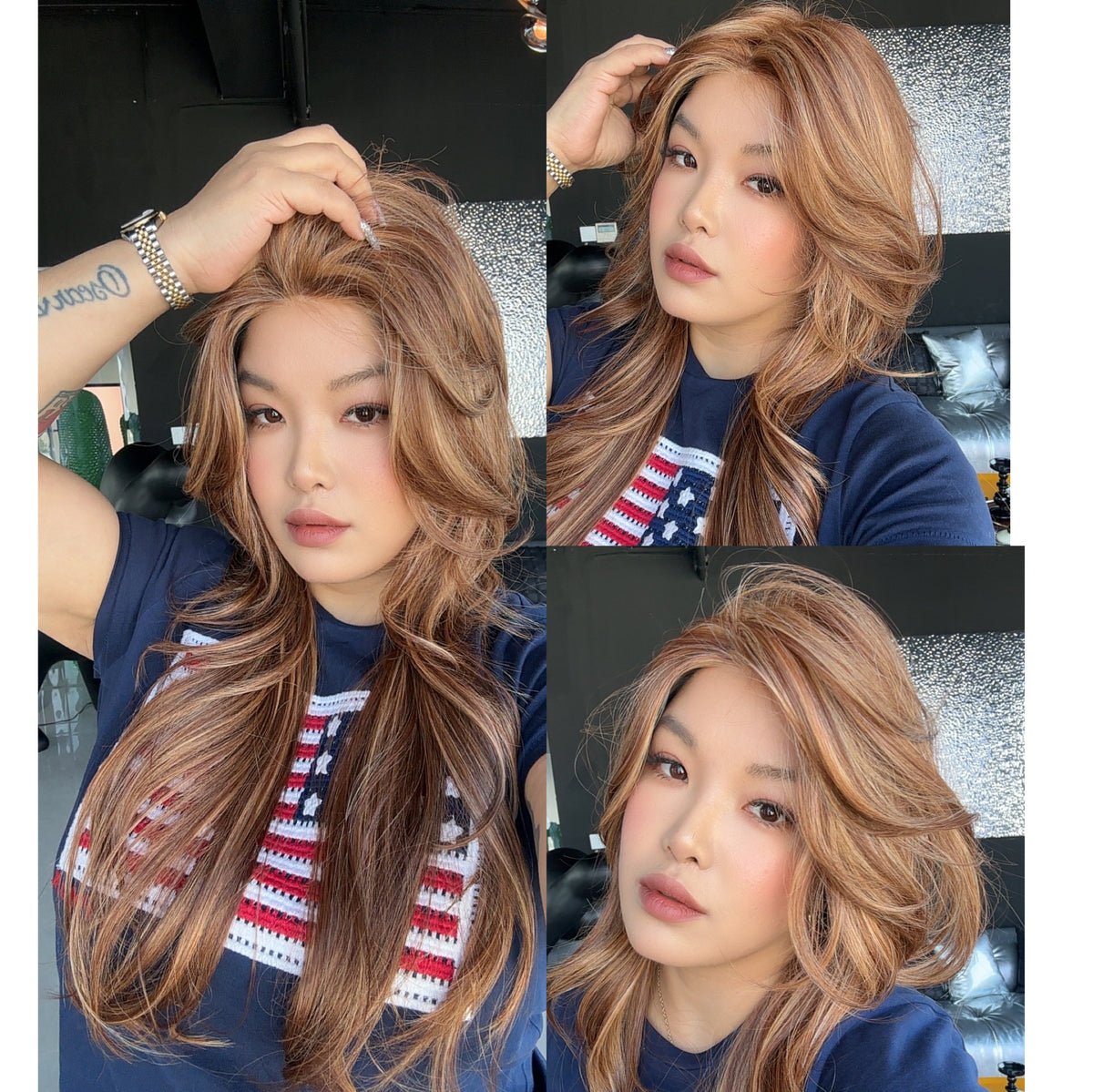 JBEXTENSION KACEY MONO Monofilament Handmade Wig 6X5 Full Monofilament Hand Tied Top Wig 27 Inches Copper Mono Lace Wig With Anti-slip Silicone Strips Glueless Wig KACEY MONO【BENDY EAR TABS】