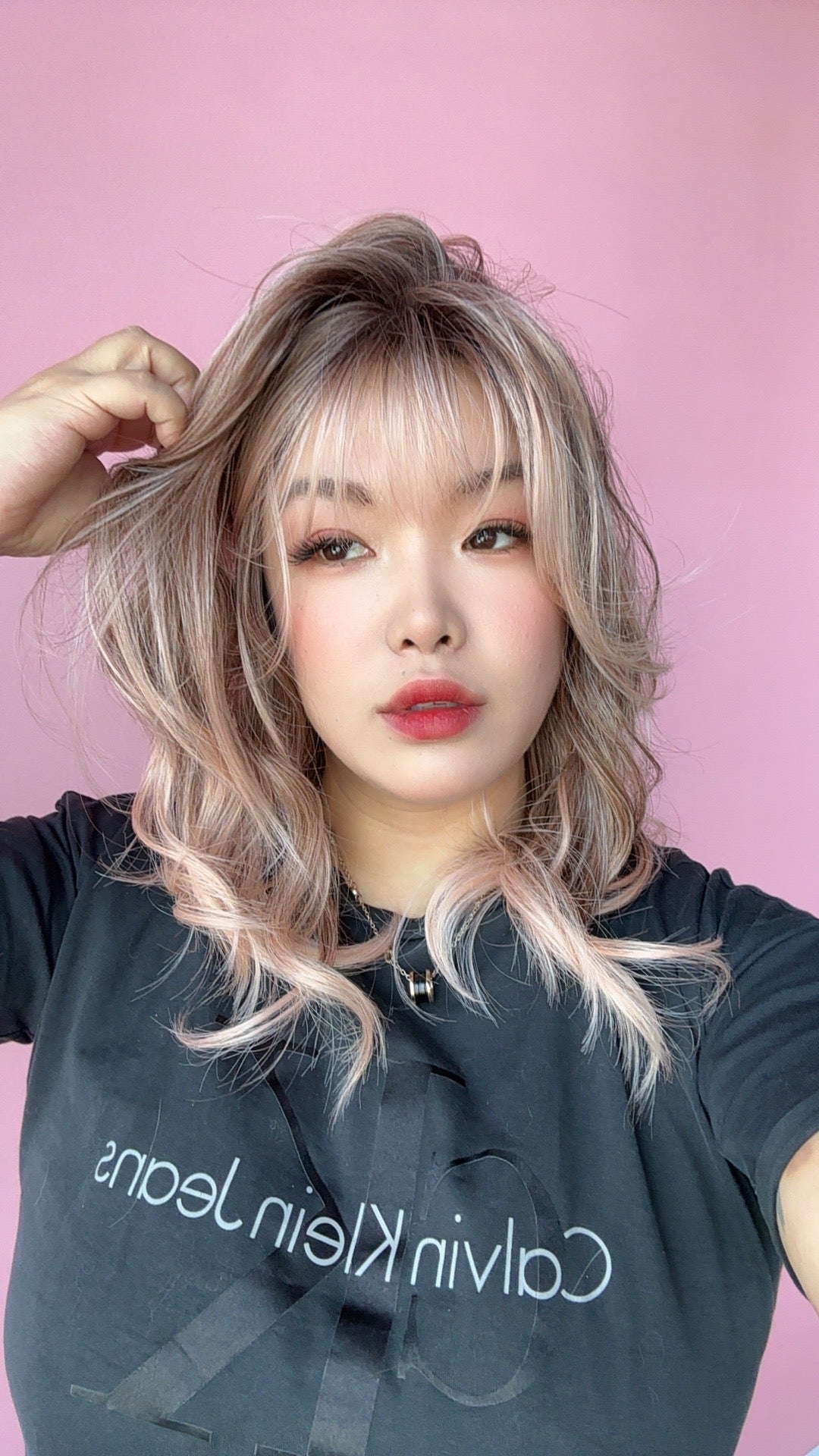 JBEXTENSION 16 Inches Scalpiana 3.5X4 Hard Silky Top Natural Scalp Effect Apricot Body Wave Wig with Bangs Wig MIMI SILKY TOP - APRICOT