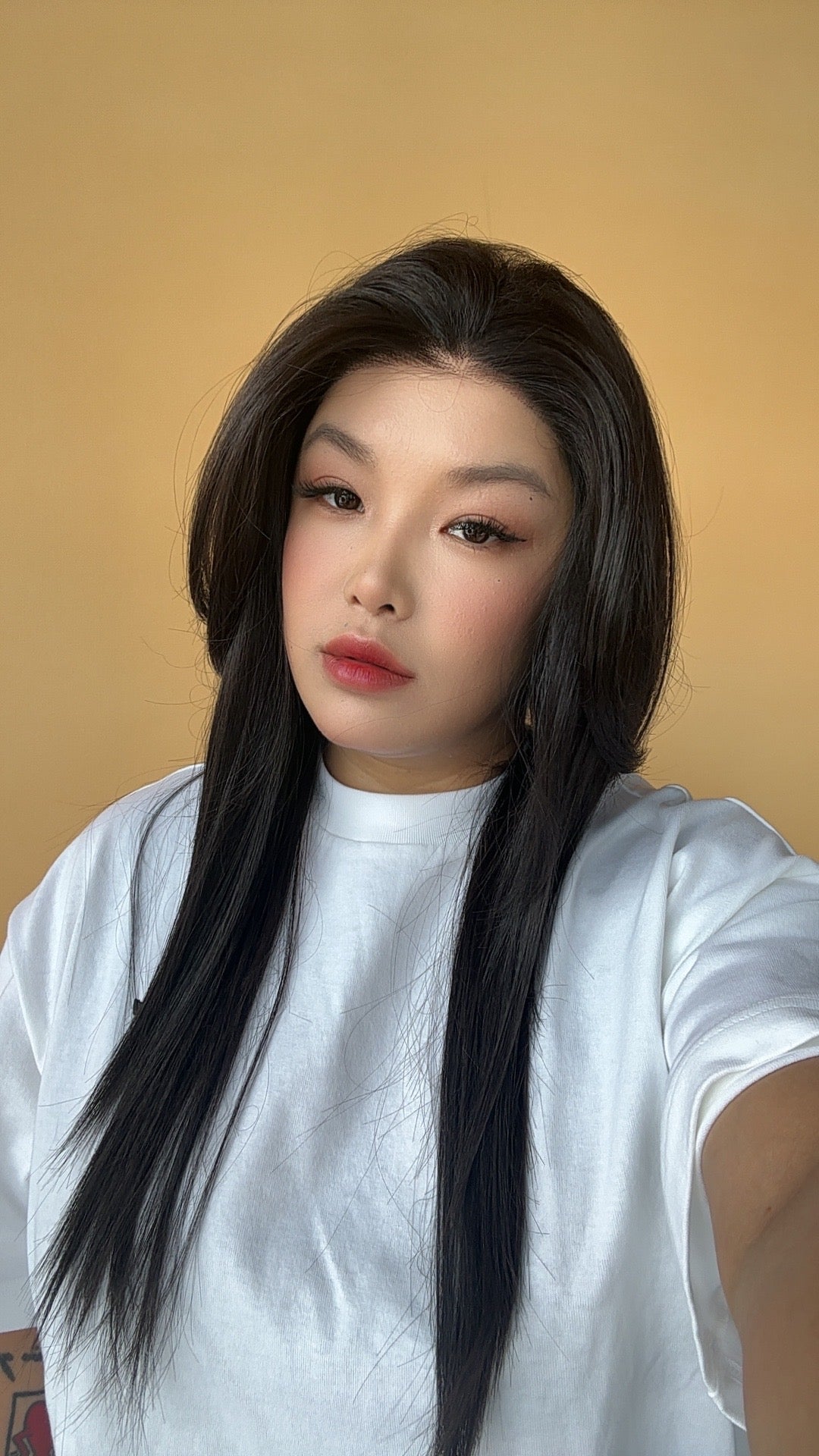 JBEXTENSION 25 Inches Natural Black Pre-Cut Snowflake Lace Frontlace Glueless Wig DARCI NATURAL BLACK【PERMATEASE】【BENDY EAR TABS】- M/L