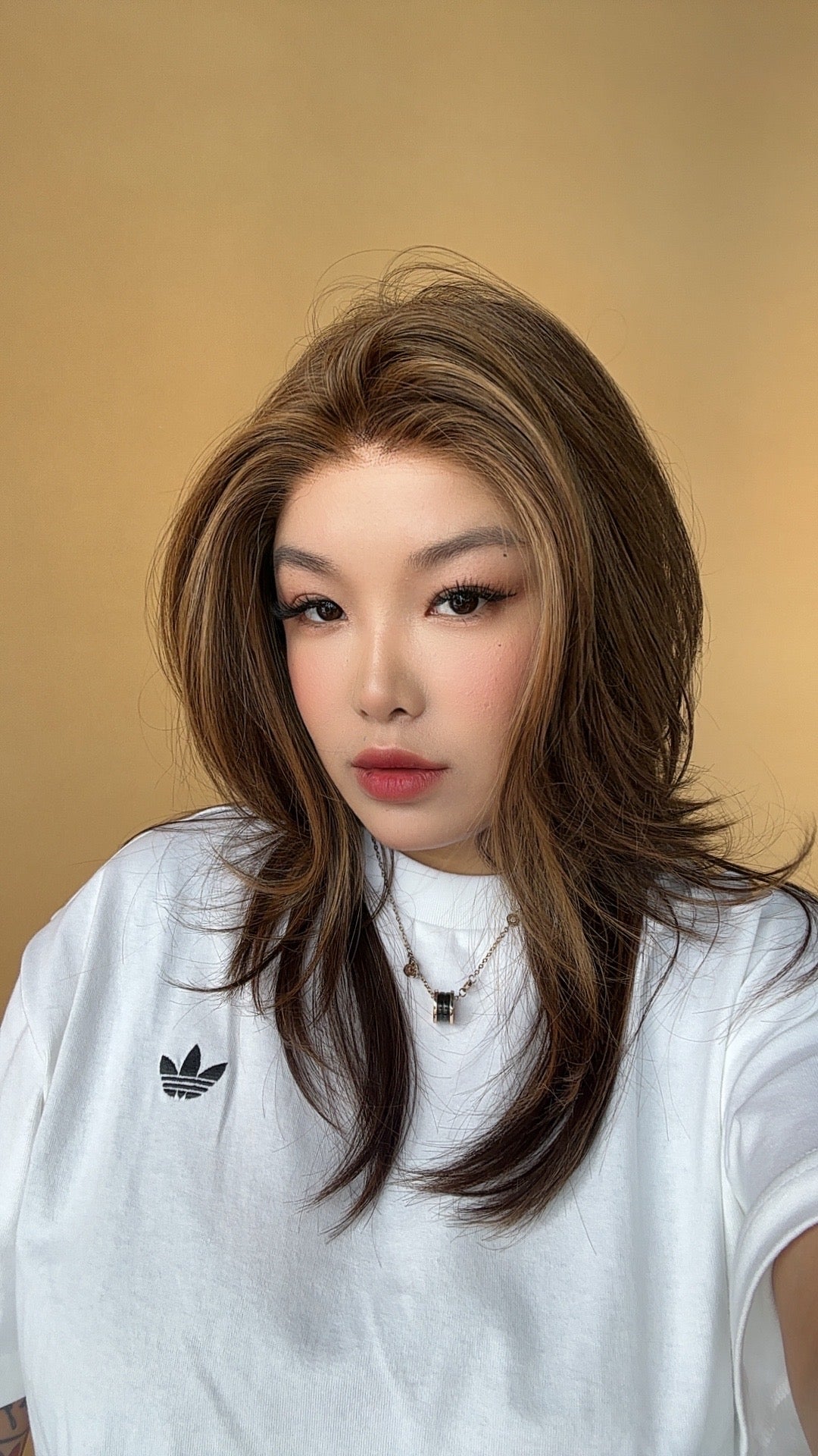 [FINAL SALE] JBEXTENSION 20 Inches Caramel Pre-Cut Snowflake Lace Frontlace Glueless Wig VICKY【PERMATEASE】【BENDY EAR TABS】- M/L