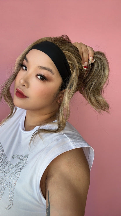 JBEXTENSION 18 Inches Curly Mix Blonde Headband Wig HAIR-ATHON - MIX BLONDE