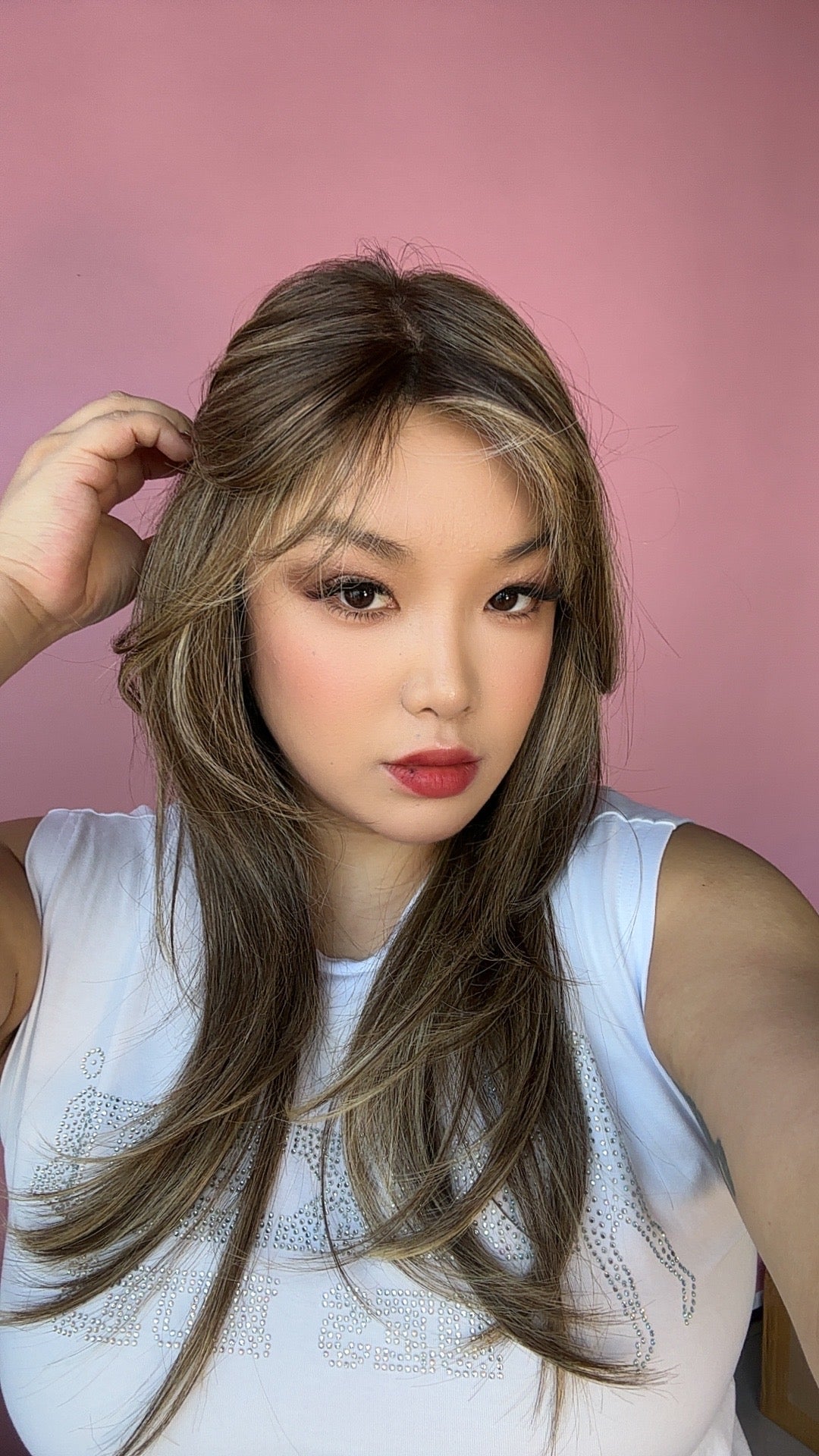JBEXTENSION NICHOLE MONO Monofilament Handmade Wig 6X5 Full Monofilament Hand Tied Top Wig 23 Inches Hazelnut Mono Lace Wig With Anti-slip Silicone Strips Glueless Wig NICHOLE MONO【BENDY EAR TABS】