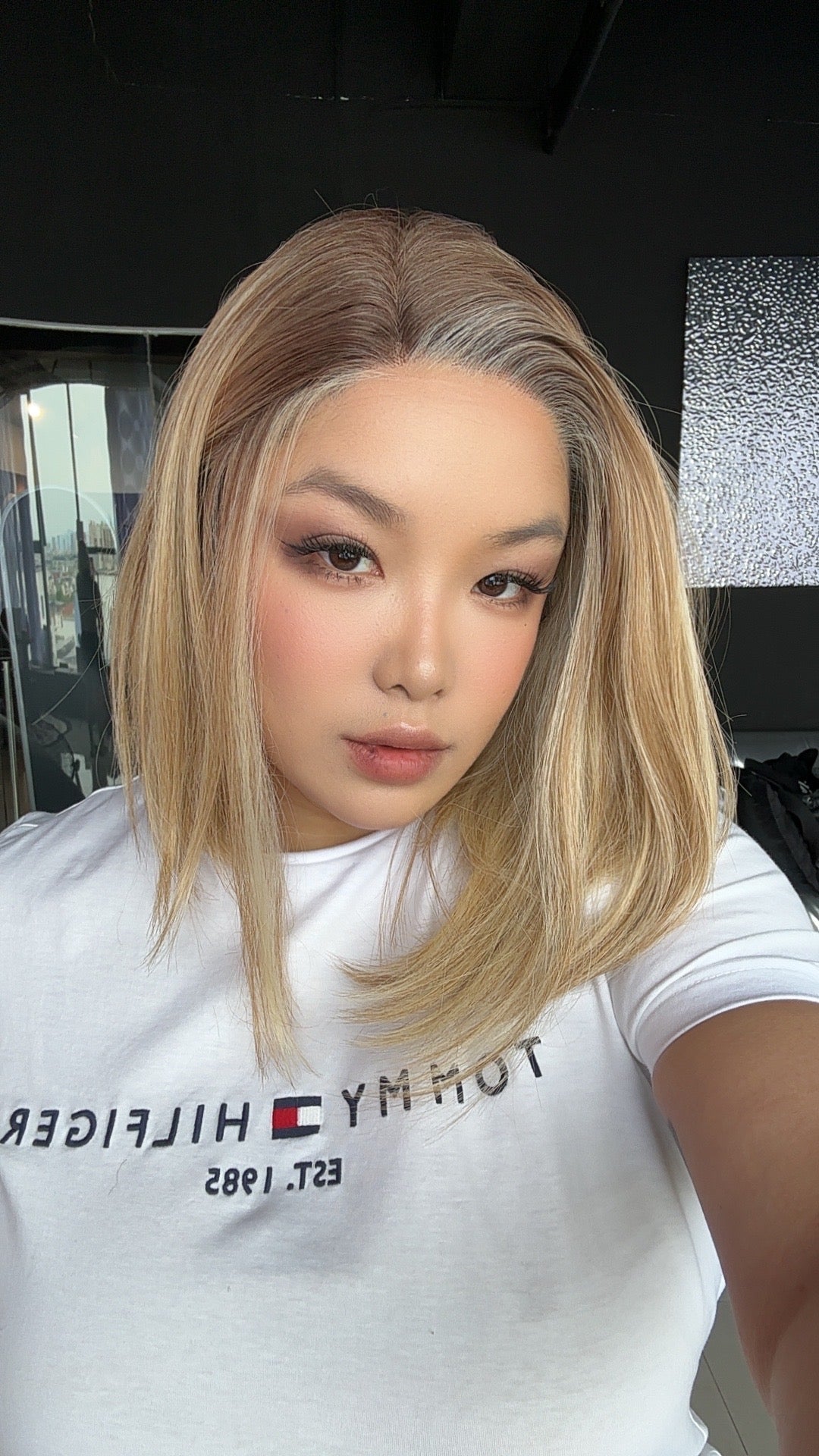 JBEXTENSION 12 Inches Panna Cotta Pre-Cut Side Part Snowflake Lace Frontlace Glueless Wig ALICE PANNA COTTA【BENDY EAR TABS】