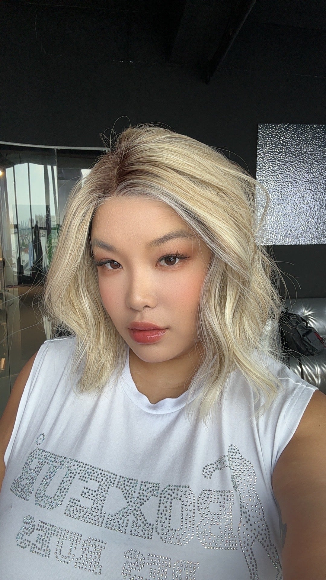 JBEXTENSION 12 Inches Blonde Curly Pre-Cut Side Part Snowflake Lace Frontlace Glueless Wig BARBARA【BENDY EAR TABS】