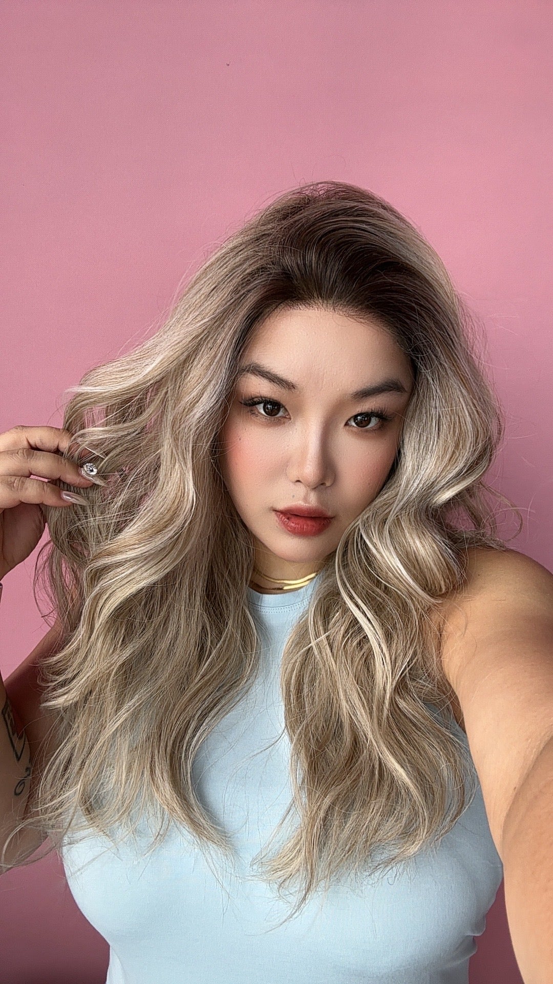JBEXTENSION 22 Inches Long Bali Blonde Pre-Cut Snowflake Lace Frontlace Glueless Wig TERESA LONG BALI BLONDE【PERMATEASE】【BENDY EAR TABS】- M/L