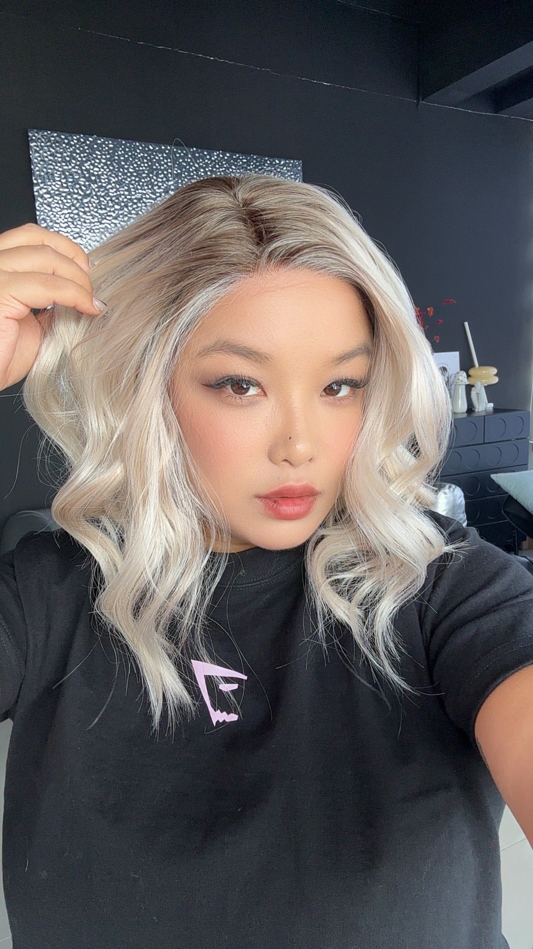 JBEXTENSION 14 Inches Blonde Pre-Cut Side Part Snowflake Lace Frontlace Glueless Wig LAURA SNOWFLAKE【BENDY EAR TABS】- S/M