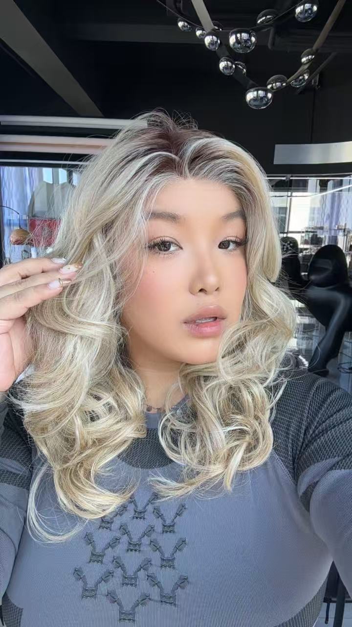 [FINAL SALE] JBEXTENSION 18 Inches Mix Blonde Long Pre-Cut T Part Snowflake Lace Frontlace Glueless Wig VIKKI【BENDY EAR TABS】