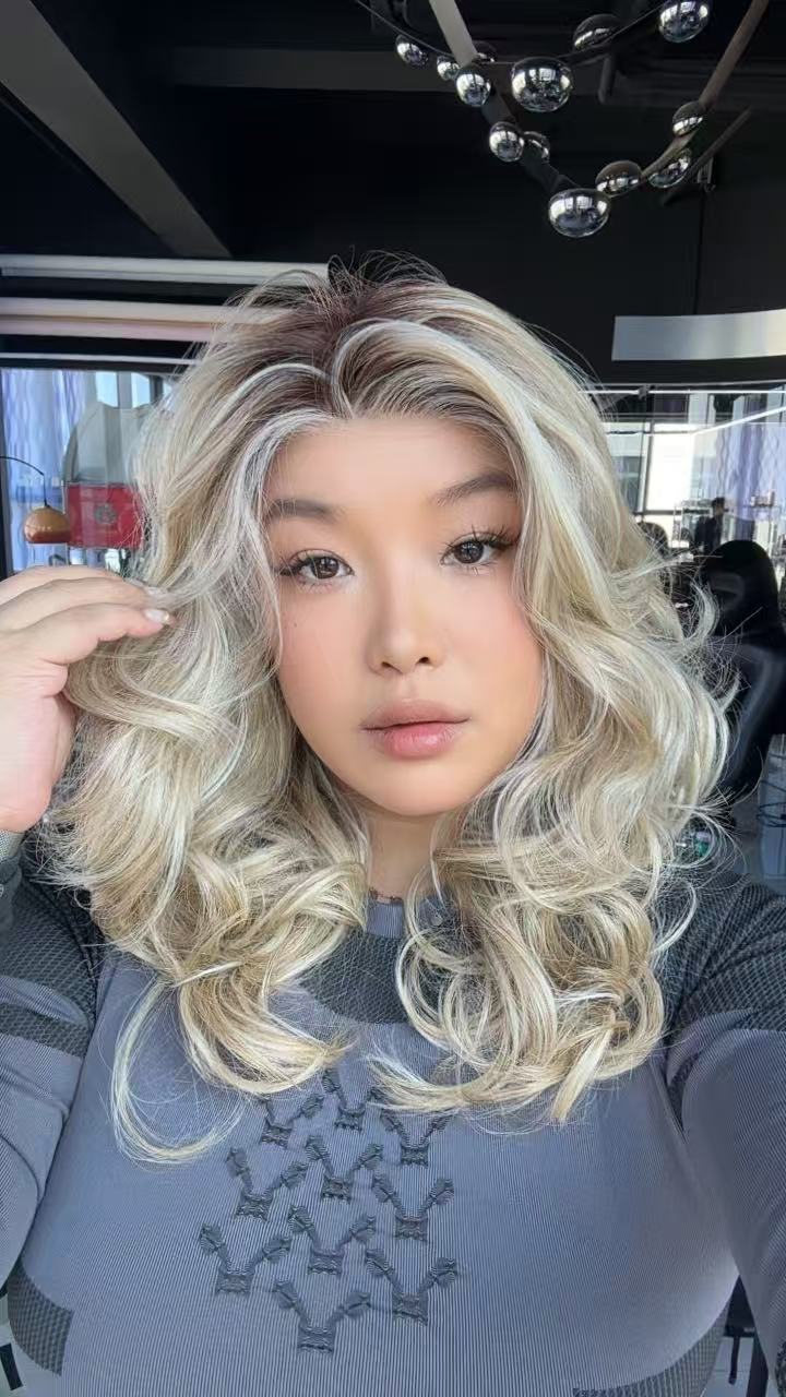 [FINAL SALE] JBEXTENSION 18 Inches Mix Blonde Long Pre-Cut T Part Snowflake Lace Frontlace Glueless Wig VIKKI【BENDY EAR TABS】
