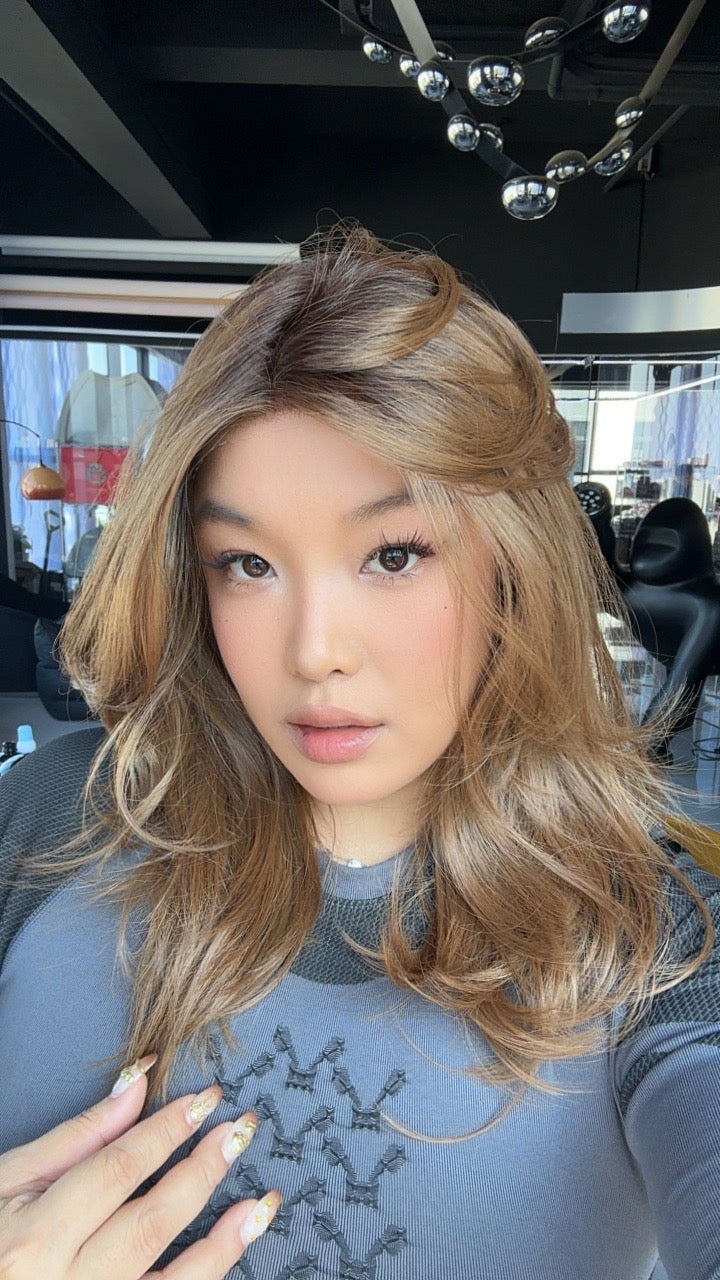 JBEXTENSION 18 Inches Brown Curly Lace Front Wig.Pre Plucked HD Transparent Lace Frontal Glueless Wig YOLANDA