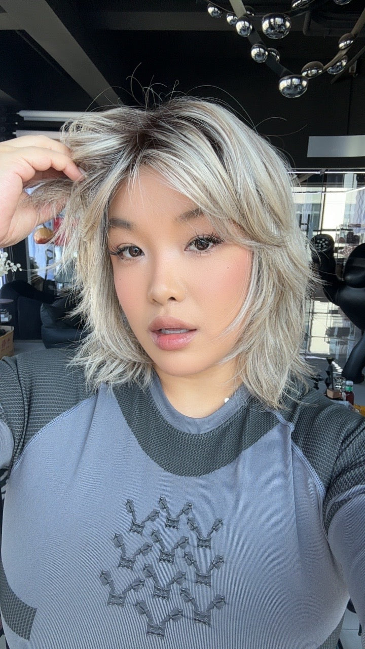 [PRE-ORDER] JBEXTENSION 13 Inches Dark Mix Blonde Curly Pre-Cut Arc Snowflake Lace Frontlace Glueless Wig CONNOR【BENDY EAR TABS】