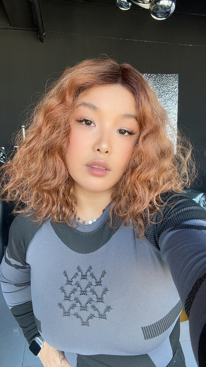 [FINAL SALE] JBEXTENSION 14 Inches Wave Copper Pre-Cut Side Part Frontlace Glueless Black Sapphire Wig FAITH【BENDY EAR TABS】