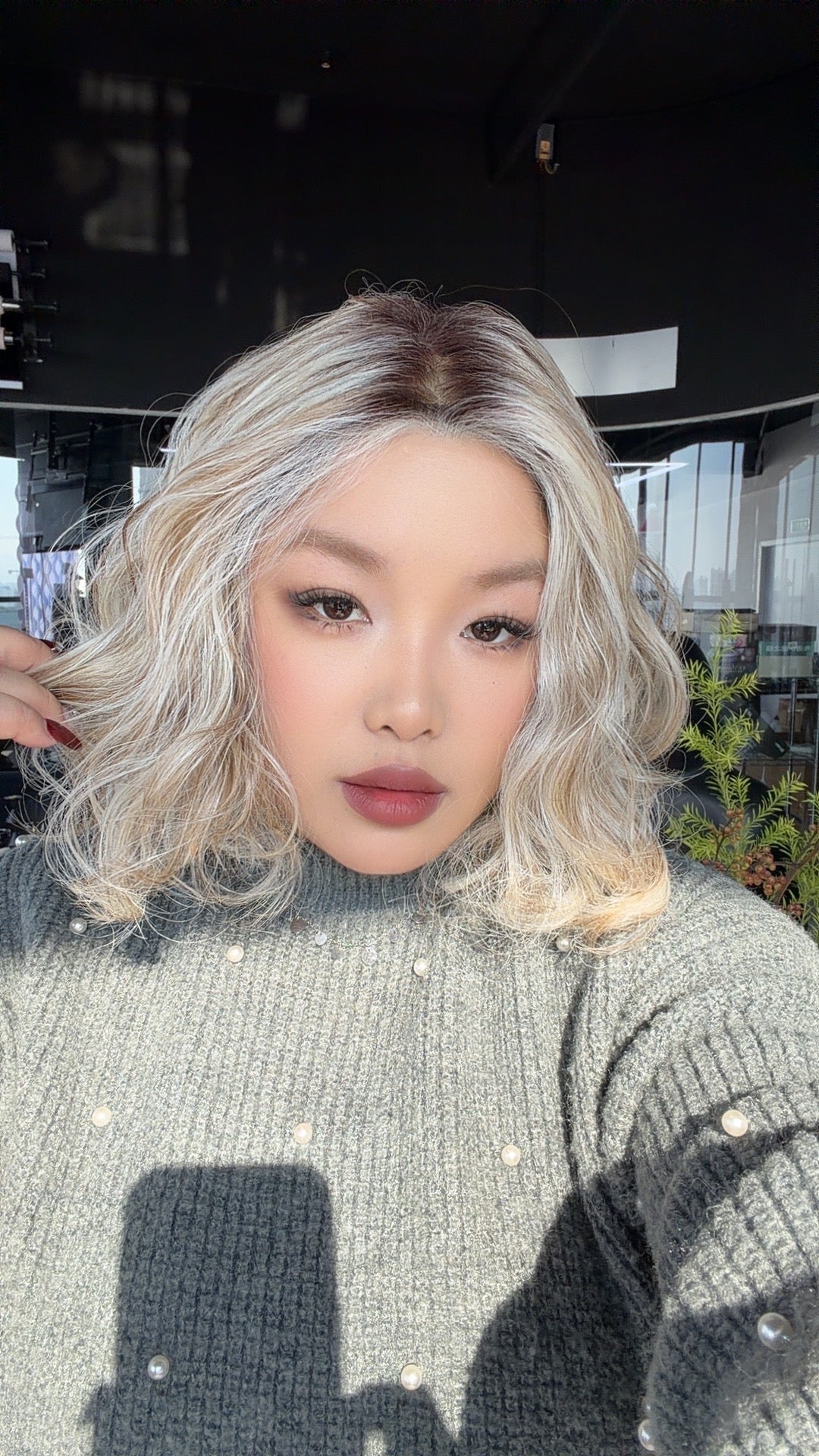 JBEXTENSION 12 Inches Mix Blonde Pre-Cut Arc Snowflake Lace Frontlace Glueless Wig KIMBA【BENDY EAR TABS】
