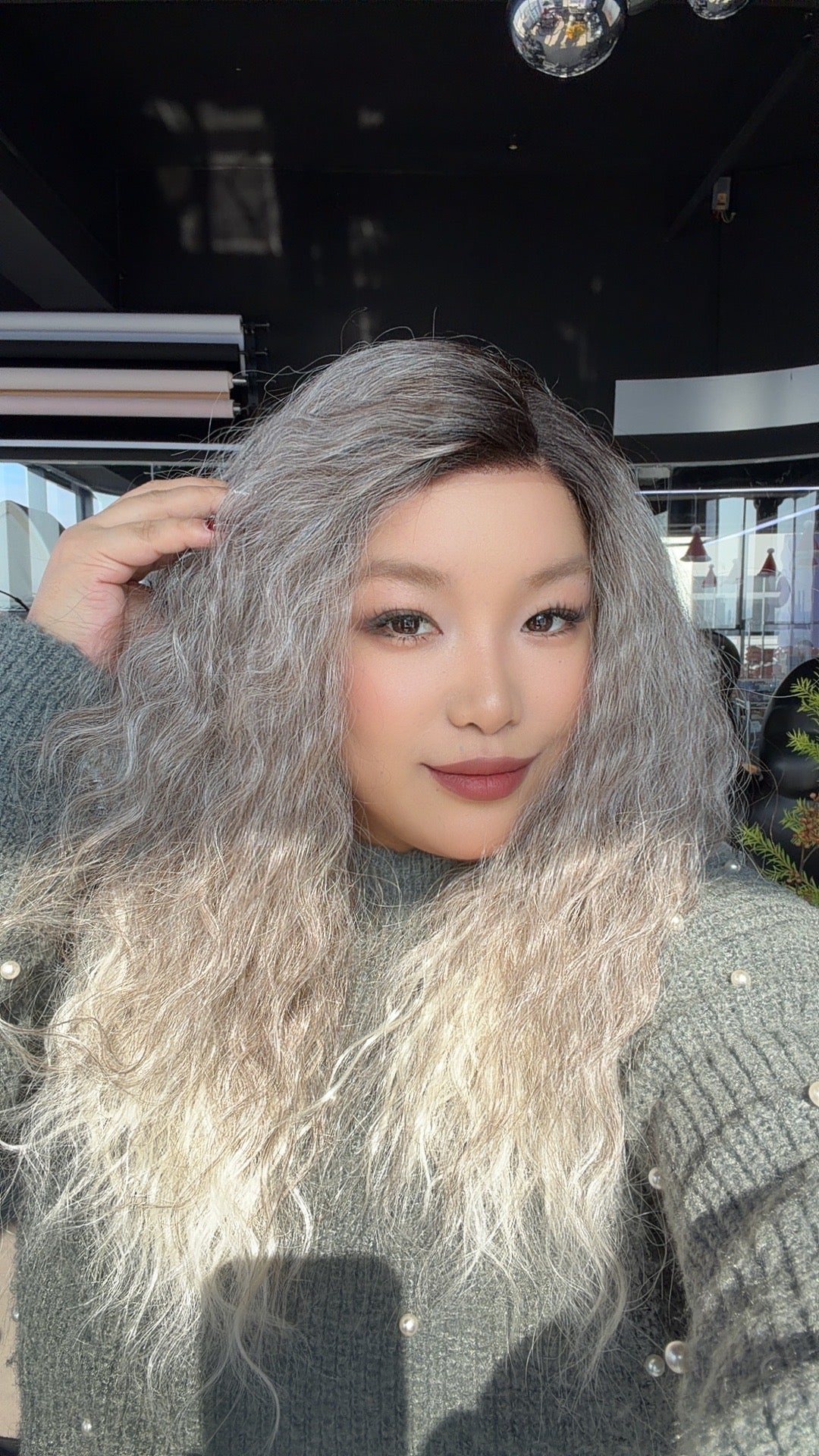 [FINAL SALE] JBEXTENSION 21 Inches Ash Grey Deep Curly Pre-Cut Side Part Snowflake Lace Frontlace Glueless Wig SHIMMI【BENDY EAR TABS】