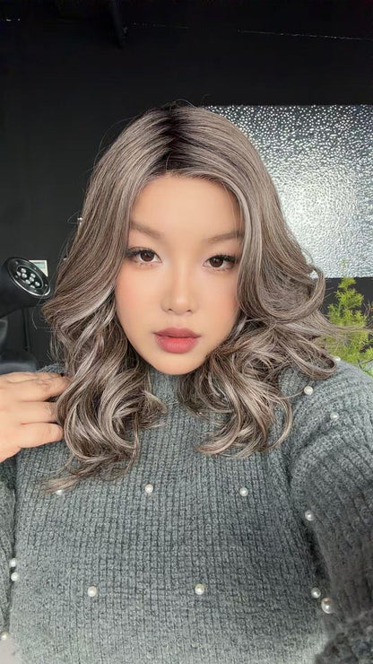 JBEXTENSION 17 Inches Curly Pine Cones Highlight Pre-Cut Side Part Snowflake Lace Frontlace Glueless Wig ISABEL SNOWFLAKE【BENDY EAR TABS】
