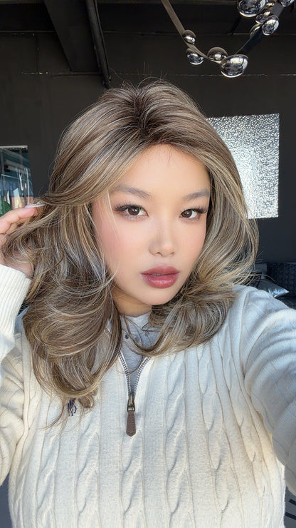 [FINAL SALE] JBEXTENSION 17 Inches Hazelnut Curly Women Fashion Full Machine Wig ROZY HAZELNUT【PLUS PERMATEASE】【BENDY EAR TABS】