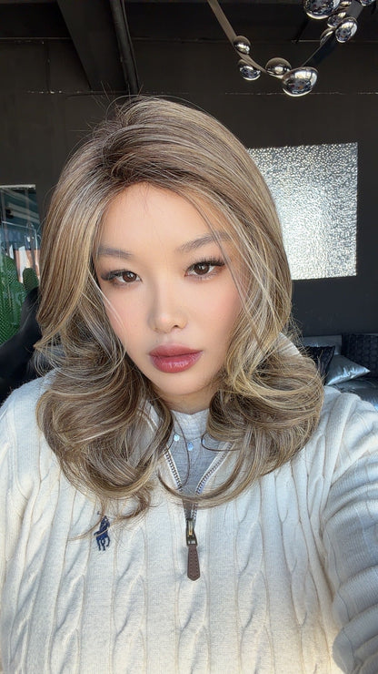[FINAL SALE] JBEXTENSION 17 Inches Hazelnut Curly Women Fashion Full Machine Wig ROZY HAZELNUT【PLUS PERMATEASE】【BENDY EAR TABS】