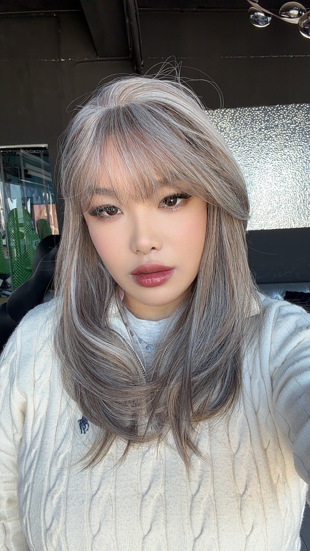 JBEXTENSION 20 Inches Scalpiana Camel Highlight Wolf Cut 3.5X4 Hard Silky Top Natural Scalp Effect Wig With Bangs LILA CAMEL HIGHLIGHT