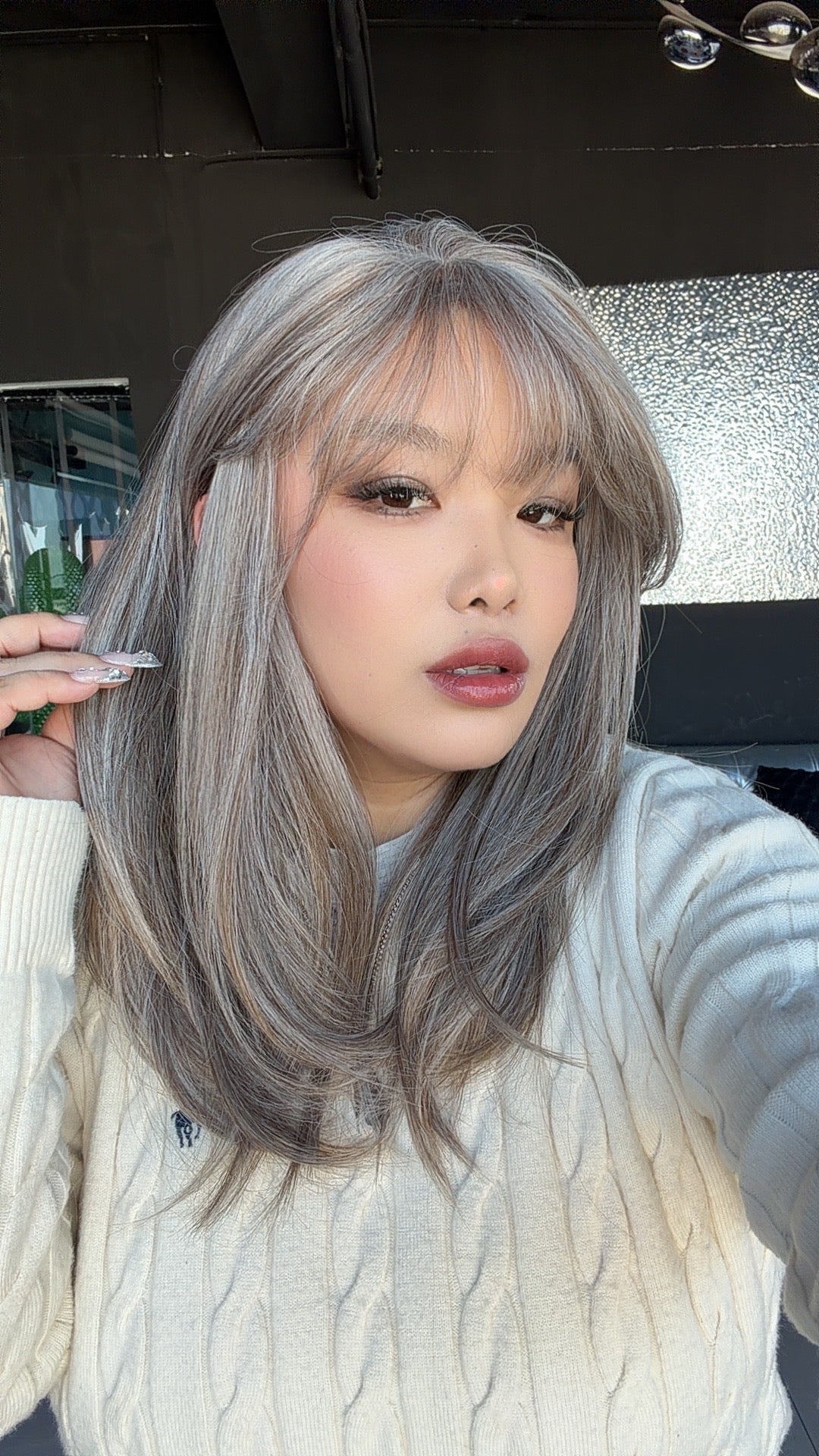 JBEXTENSION 20 Inches Scalpiana Camel Highlight Wolf Cut 3.5X4 Hard Silky Top Natural Scalp Effect Wig With Bangs LILA CAMEL HIGHLIGHT