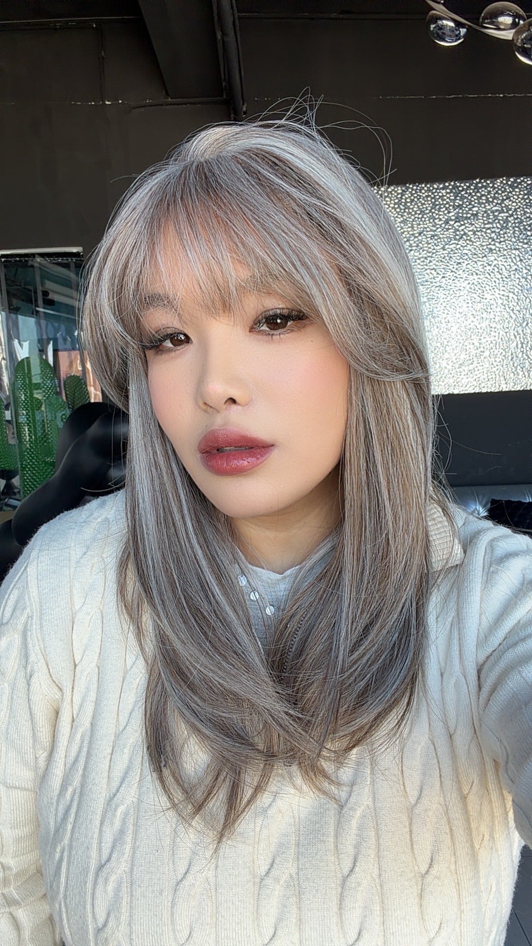 JBEXTENSION 20 Inches Scalpiana Camel Highlight Wolf Cut 3.5X4 Hard Silky Top Natural Scalp Effect Wig With Bangs LILA CAMEL HIGHLIGHT