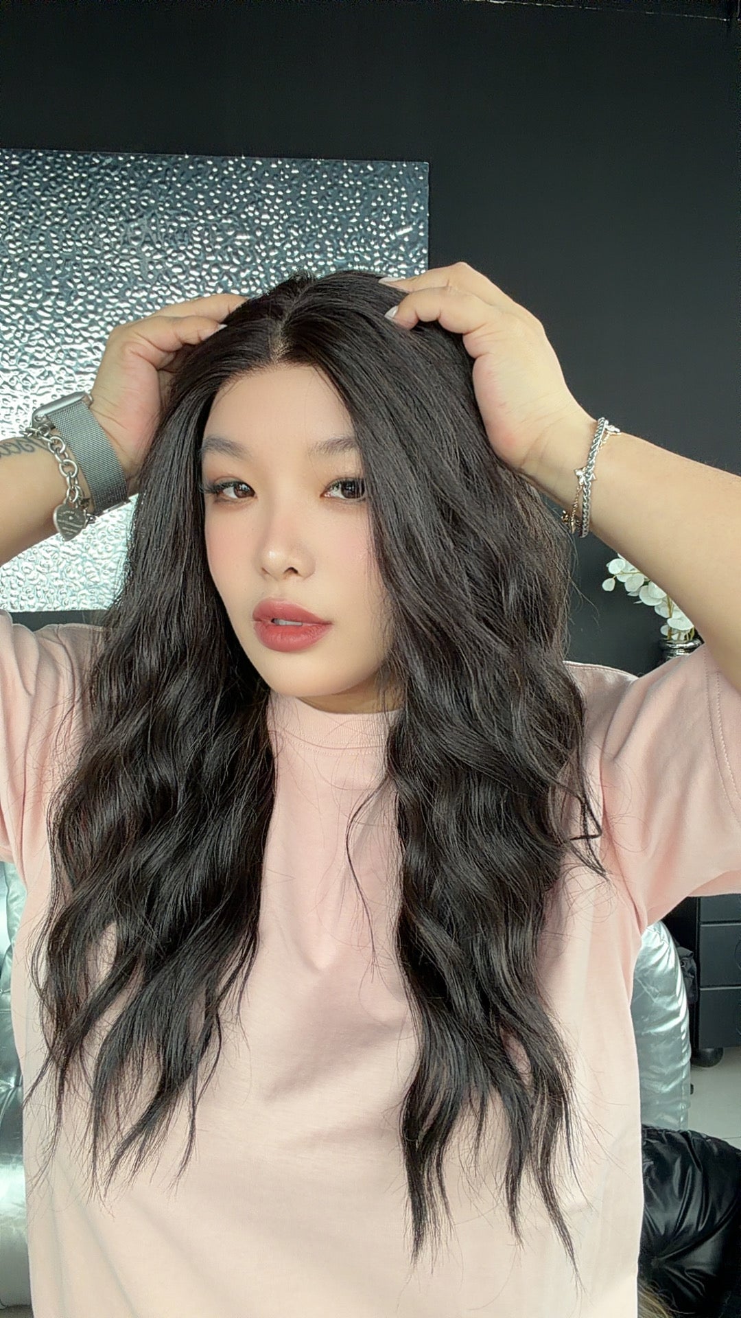JBEXTENSION BELUCCI MONO Monofilament Handmade Wig 6X5 Full Monofilament Hand Tied Top Wig 24 Inches Wave Dark Brown Mono Lace Wig Glueless Wig BELUCCI MONO - DARK BROWN【BENDY EAR TABS】