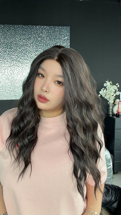 JBEXTENSION BELUCCI MONO Monofilament Handmade Wig 6X5 Full Monofilament Hand Tied Top Wig 24 Inches Wave Dark Brown Mono Lace Wig Glueless Wig BELUCCI MONO - DARK BROWN【BENDY EAR TABS】