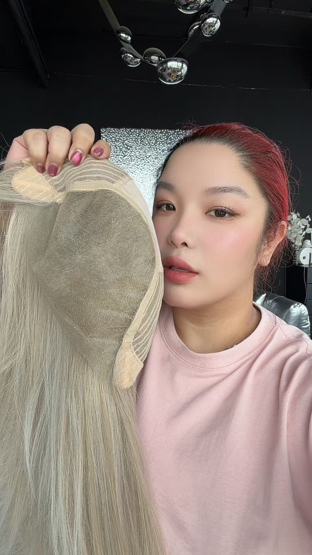 JBEXTENSION 22 Inches Light Blonde Pre-Cut 13X6 Free Part Snowflake Lace Frontlace Glueless Wig KEL PRO - LIGHT BLONDE【BENDY EAR TABS】