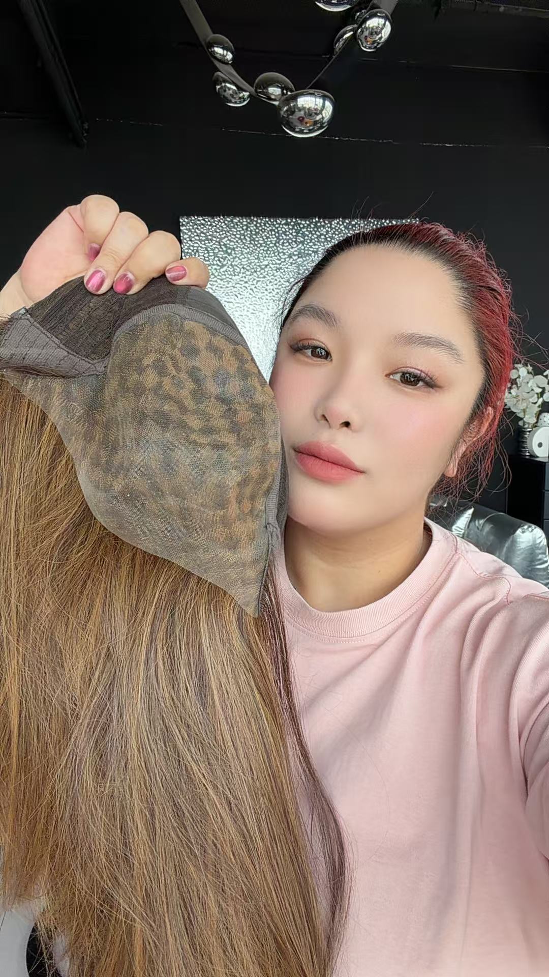 JBEXTENSION 22 Inches Caramel Pre-Cut 13X6 Free Part Snowflake Lace Frontlace Glueless Wig KEL PRO - CARAMEL【BENDY EAR TABS】