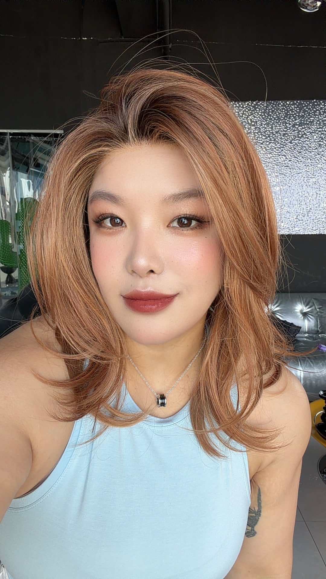JBEXTENSION 18 Inches Copper Pre-Cut Arc Snowflake Lace Frontlace Glueless Wig LINDA SNOWFLAKE【BENDY EAR TABS】