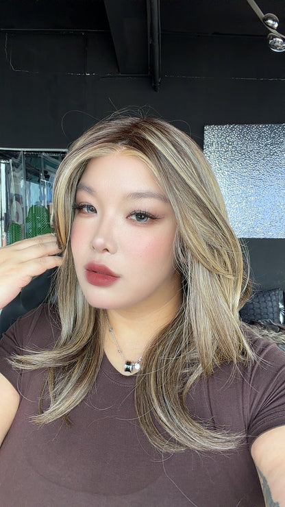 [PRE-ORDER] JBEXTENSION LOPEZ MONO Full Monofilament Handmade Full Lace Full Hand Tied Wig 18 Inches Hazelnut Mono Lace Handmade Futura Fiber Wig with Anti-slip Silicone Strips Glueless Wig LOPEZ MONO - HAZELNUT【BENDY EAR TABS】