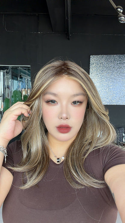 [PRE-ORDER] JBEXTENSION LOPEZ MONO Full Monofilament Handmade Full Lace Full Hand Tied Wig 18 Inches Hazelnut Mono Lace Handmade Futura Fiber Wig with Anti-slip Silicone Strips Glueless Wig LOPEZ MONO - HAZELNUT【BENDY EAR TABS】