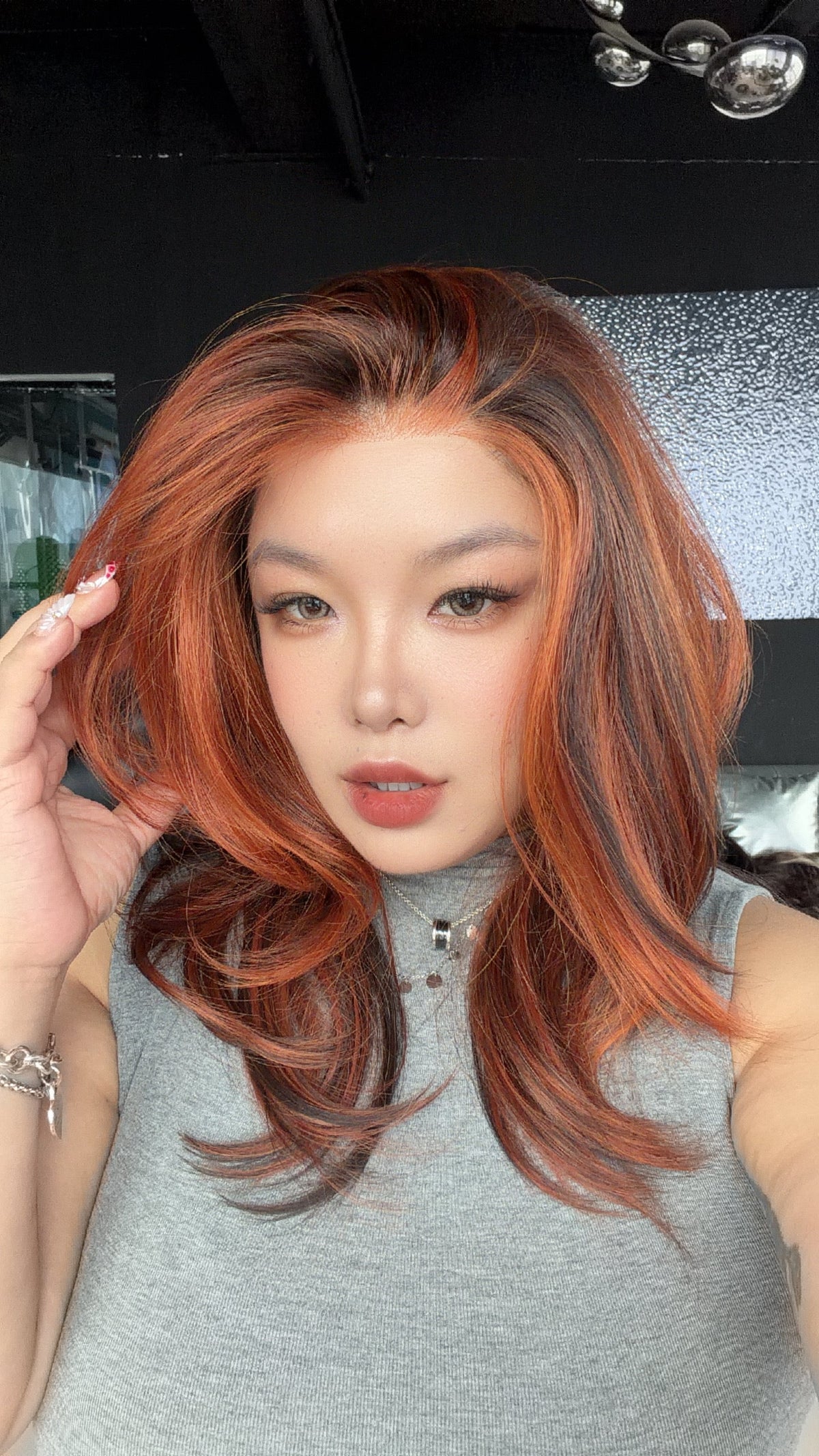 JBEXTENSION 20 Inches Chocolate Orange Pre-Cut 13X6 Free Part Snowflake Lace Frontlace Glueless Wig KAILEY PRO - CHOCOLATE ORANGE【BENDY EAR TABS】