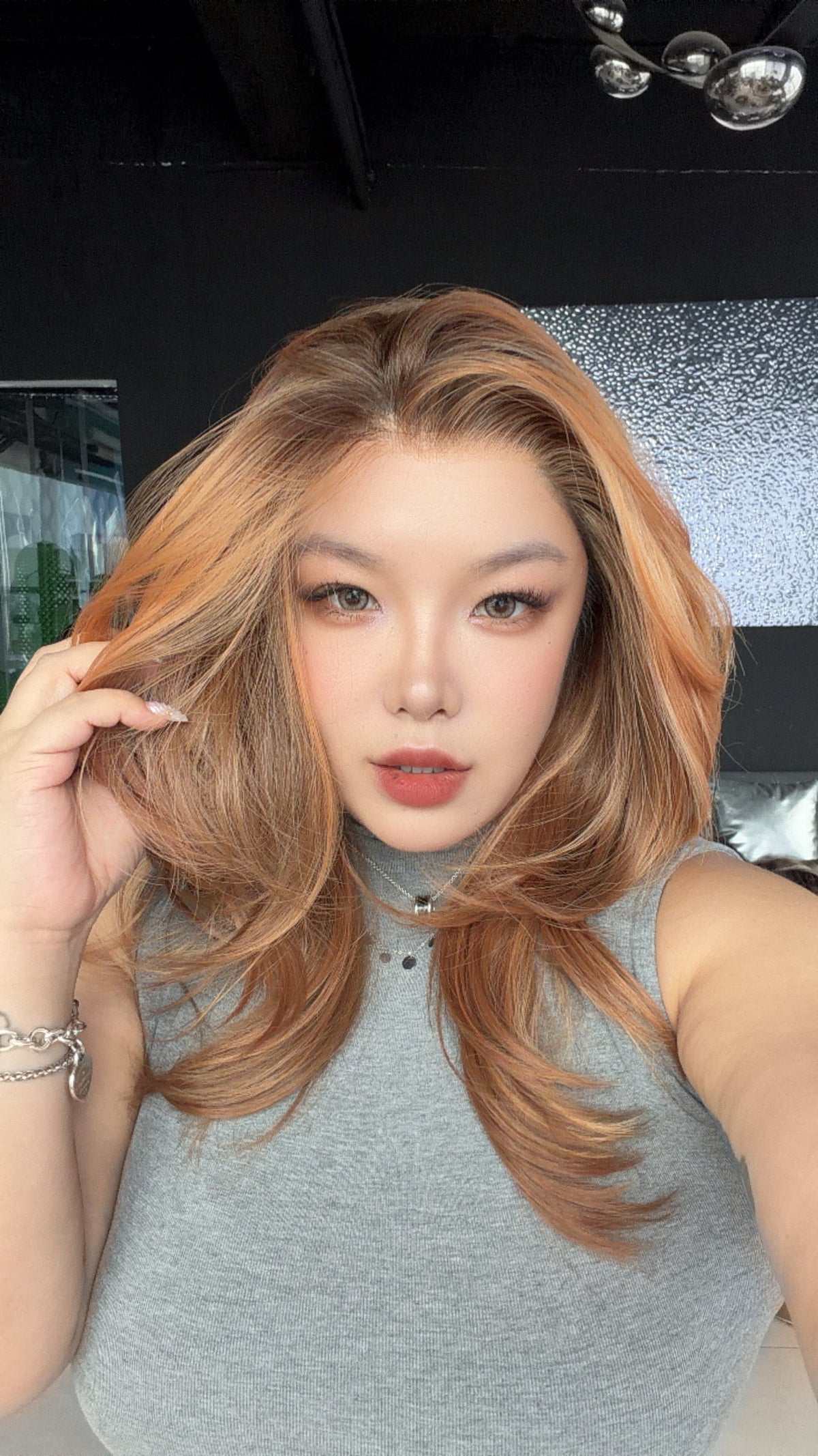 [PRE-ORDER] JBEXTENSION 20 Inches Peach Copper Pre-Cut 13X6 Free Part Snowflake Lace Frontlace Glueless Wig KAILEY PRO - PEACH COPPER【BENDY EAR TABS】