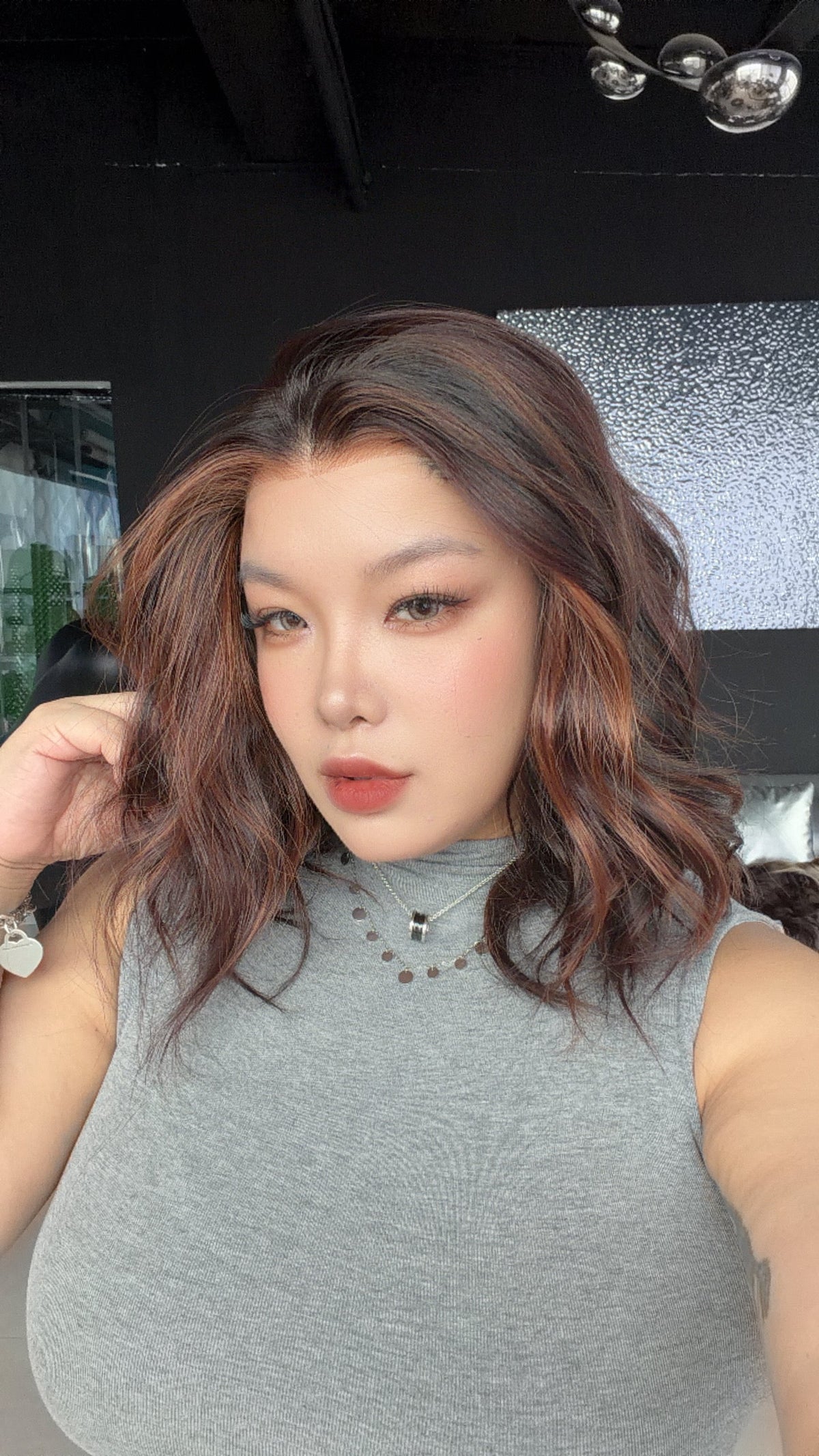 JBEXTENSION 16 Inches Water Chestnut Brown Pre-Cut 13X6 Free Part Snowflake Lace Frontlace Glueless Wig MONICA PRO - WATER CHESTNUT BROWN【BENDY EAR TABS】